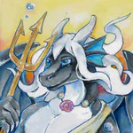 Sa'drok SAFC2025 con badge (Gouache painting) the other side | source: <a class="text-blue-500" href="https://chantellebasson.wixsite.com/noomeci" target="_blank">Chantelle Basson</a>